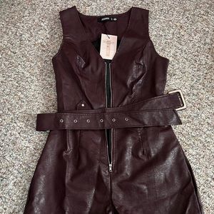 Misguided romper burgandy size 2 us size 6 uk